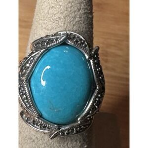 Vintage Sterling Silver 925 Turquoise Ring Size 7